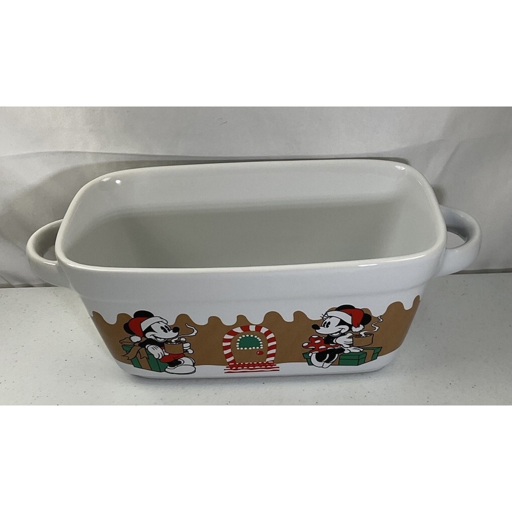 Disney Mickey & Minnie Gingerbread Christmas Loaf Bread Pan 11.5 X 5 X 4